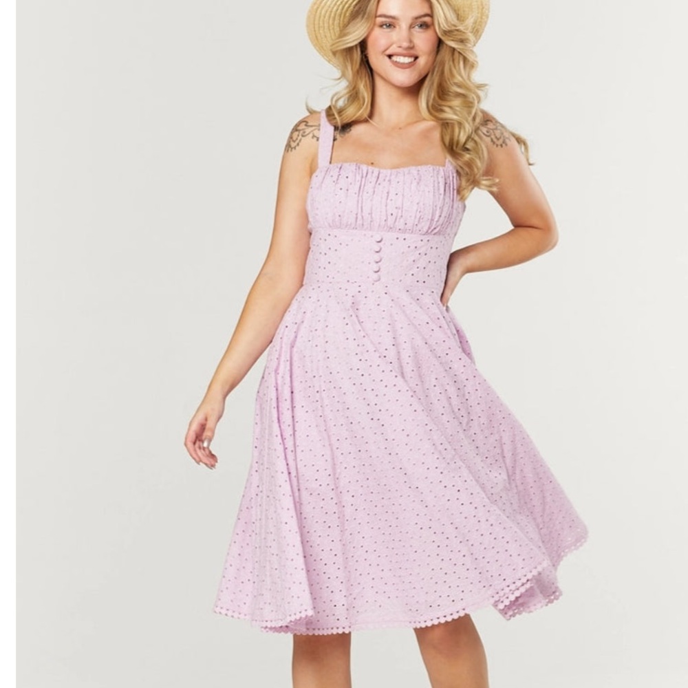 🆕 NWT Timeless Brooke Dress Purple Sleeveless A-Line  Dress Size Large